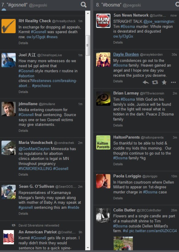 Tweetdeck - image of tweets